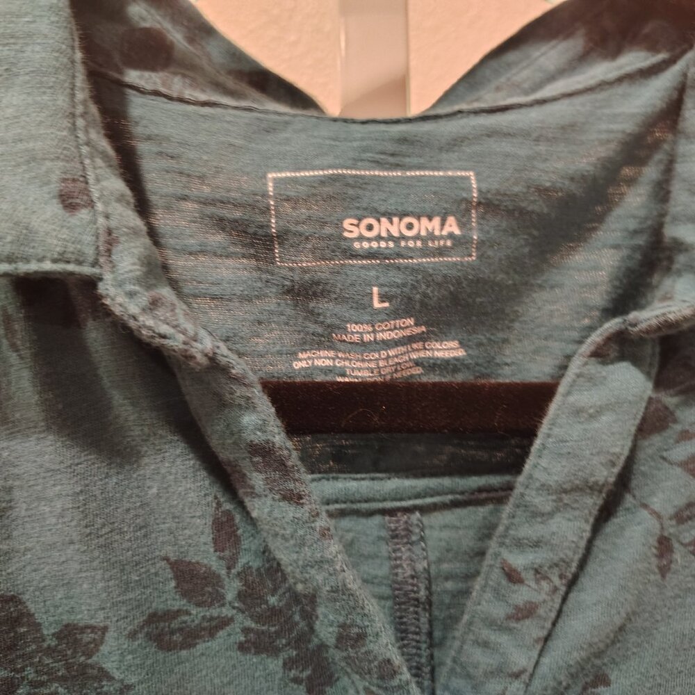 Sonoma Goods For Life Utility Tunic Size Large Button Front Long Sleeve Cotton - Picture 6 of 10